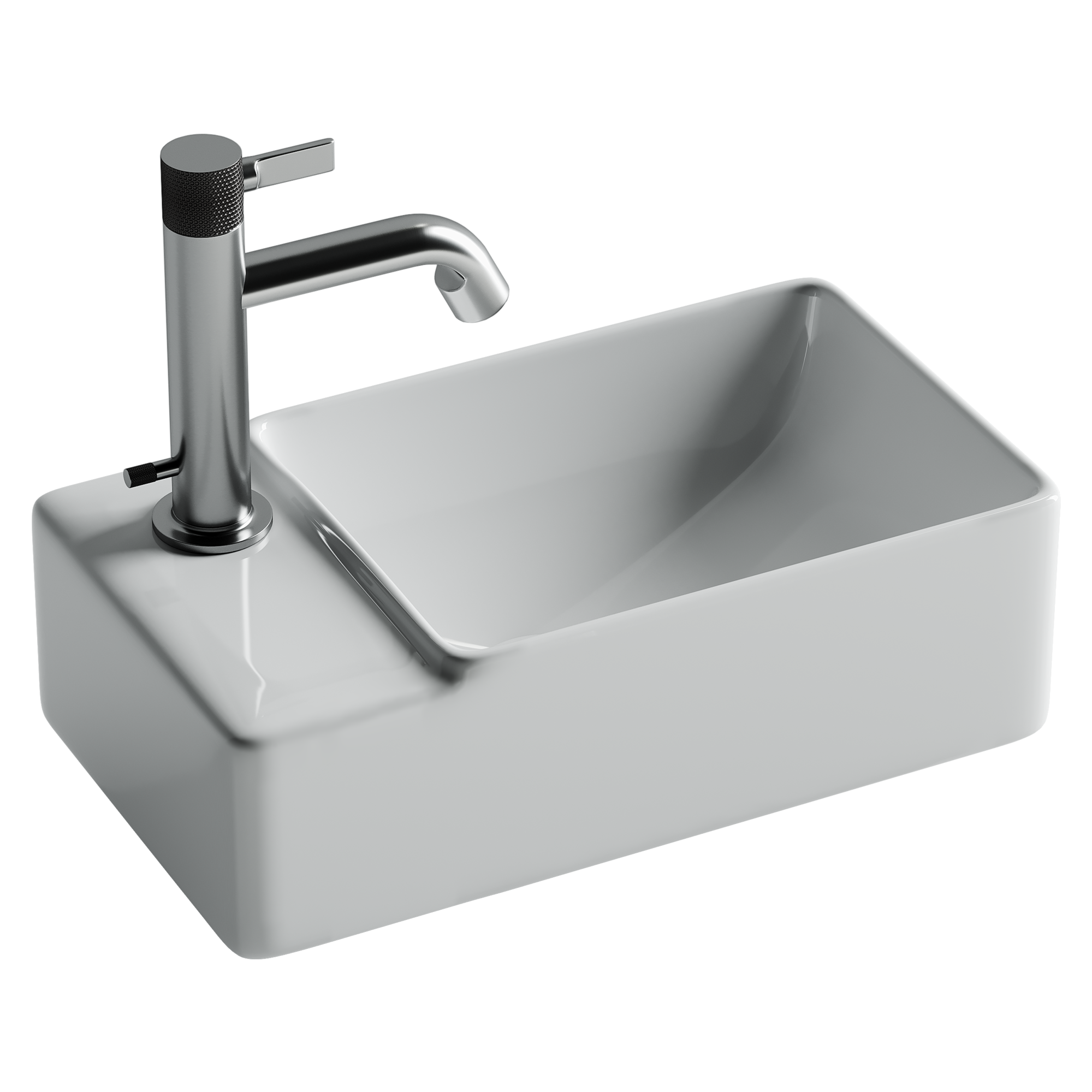 Умывальник подвесной прямоугольный (чаша справа, отверстие под смеситель слева) Element 395*220*125мм, CN5046