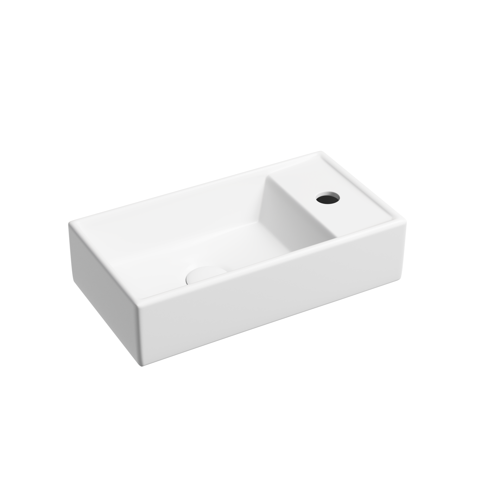 Умывальник подвесной прямоугольный (чаша слева, отверстие под смеситель справа) цвет белый матовый Element 407*217*100, CN6051LMW