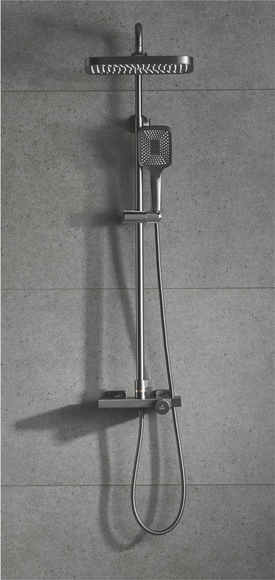 Душевая система с термостатом Rose R1896T-6, пепельный
