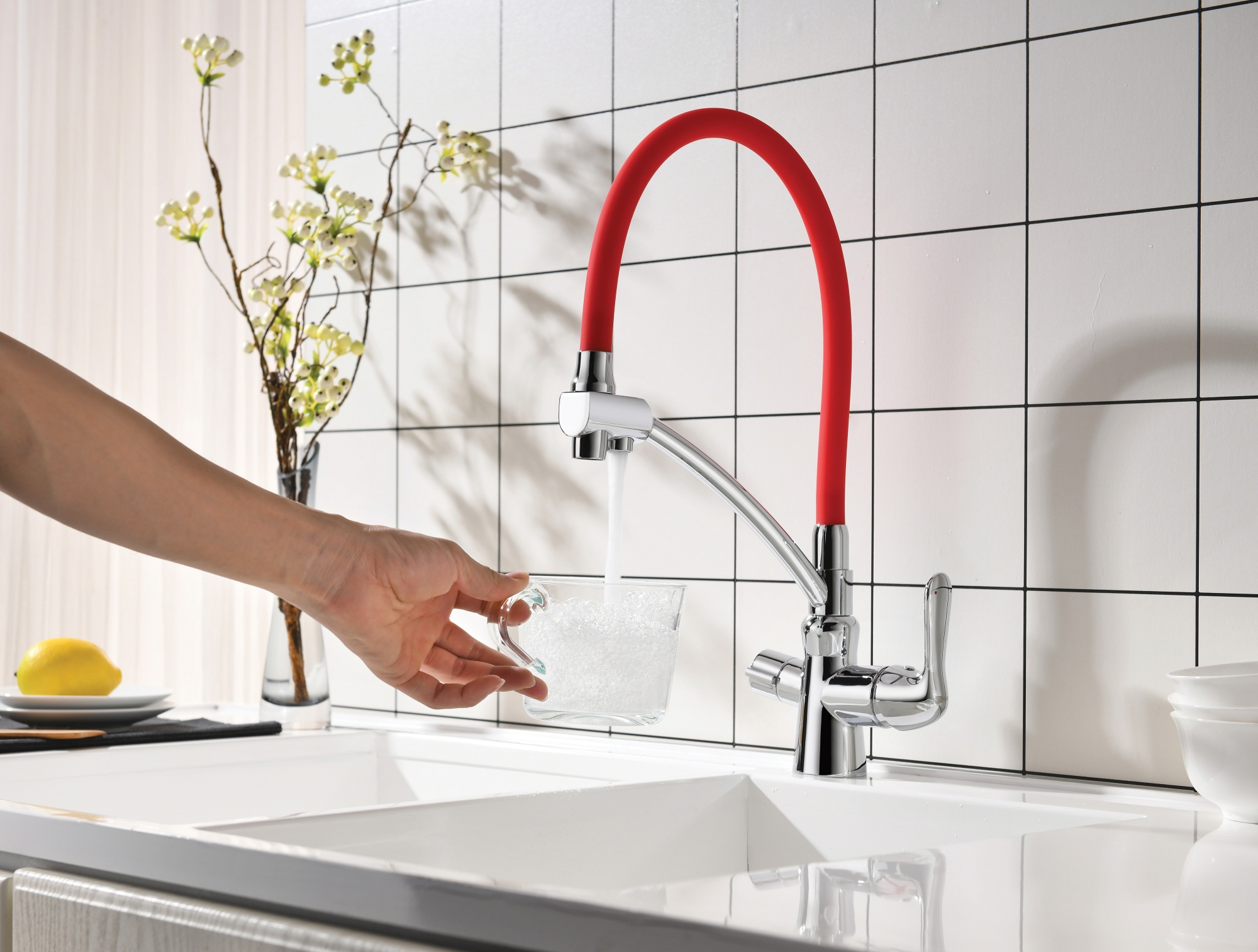 Смеситель для кухонной мойки Lemark Comfort (LM3070C-Red)