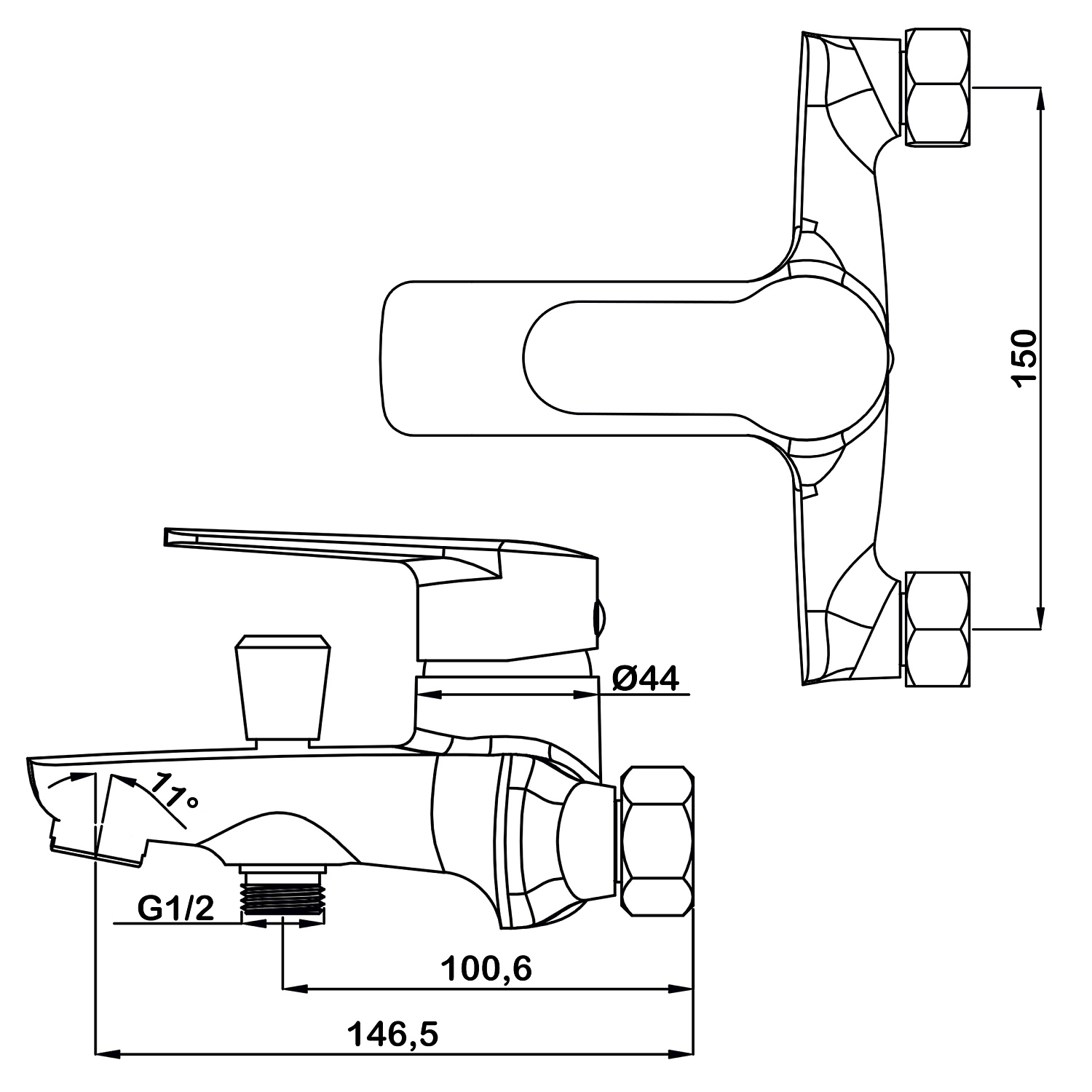 Смеситель для ванны Swedbe Olymp 1830