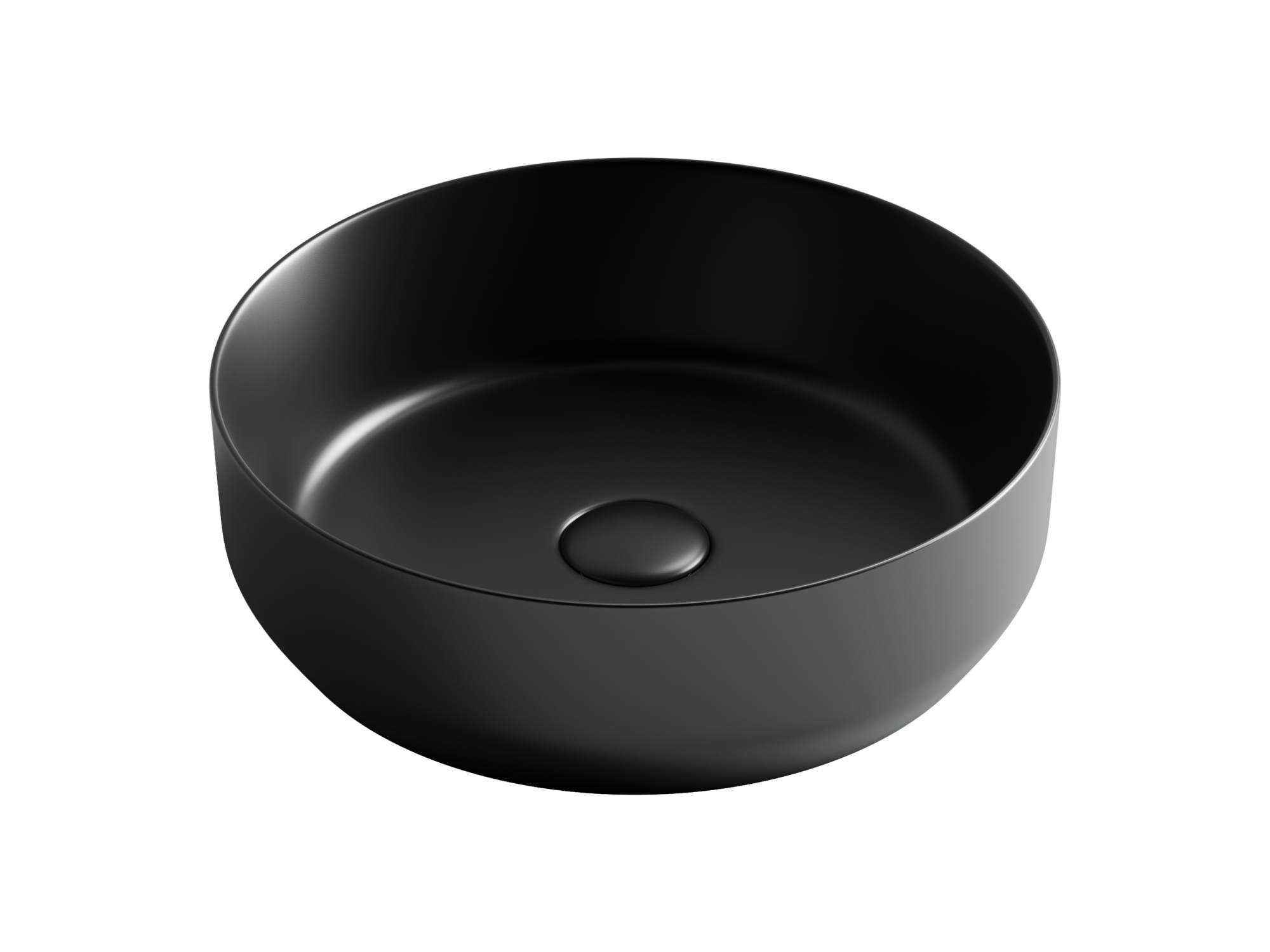 Умывальник чаша накладная круглая (цвет Черный Матовый) Element 390*390*120мм, CN6022MB