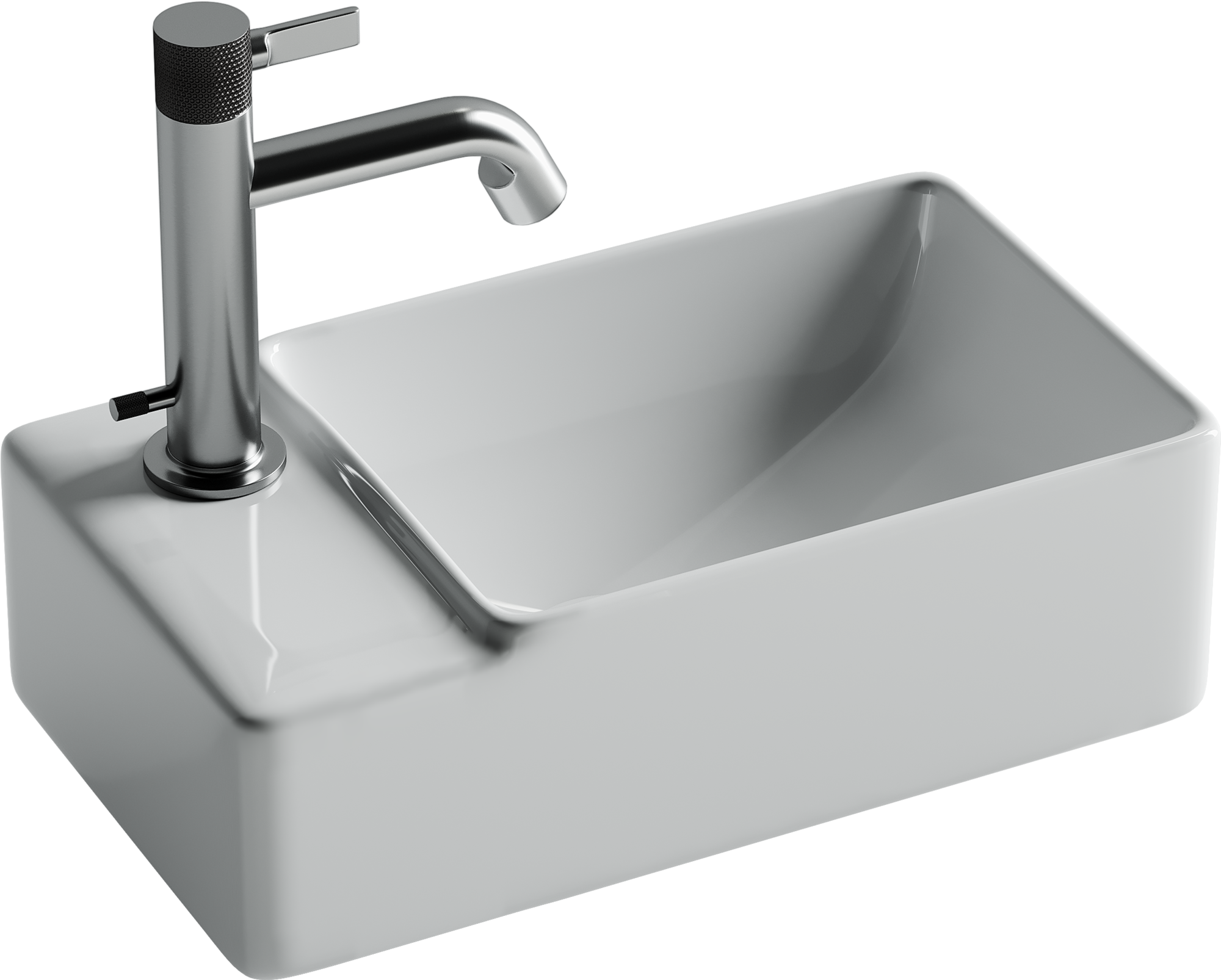 Умывальник подвесной прямоугольный (чаша справа, отверстие под смеситель слева) Element 395*220*125мм, CN5046