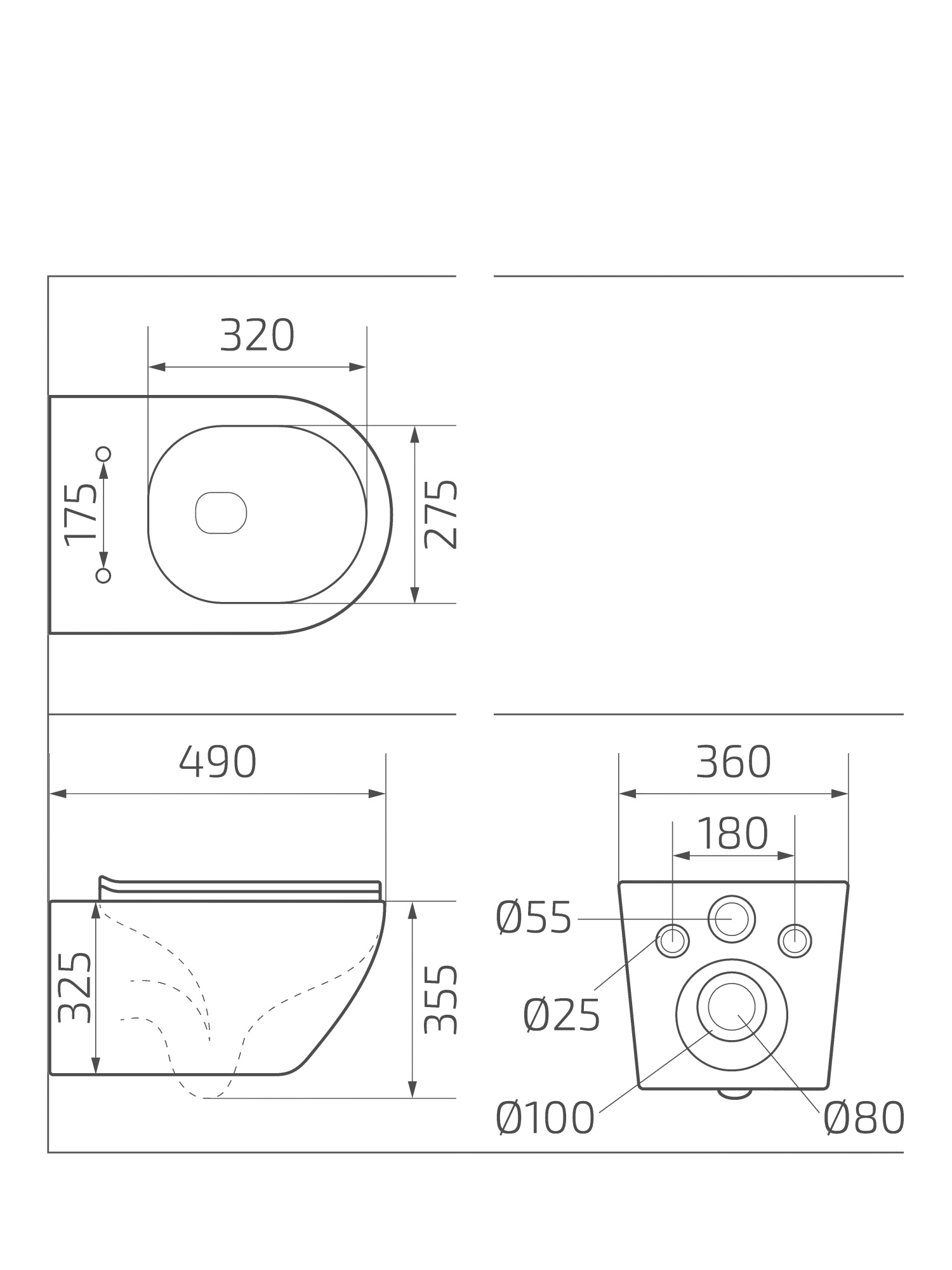 Унитаз подвесной Gid Tr2198 61107Y белый 49x36x35.5
