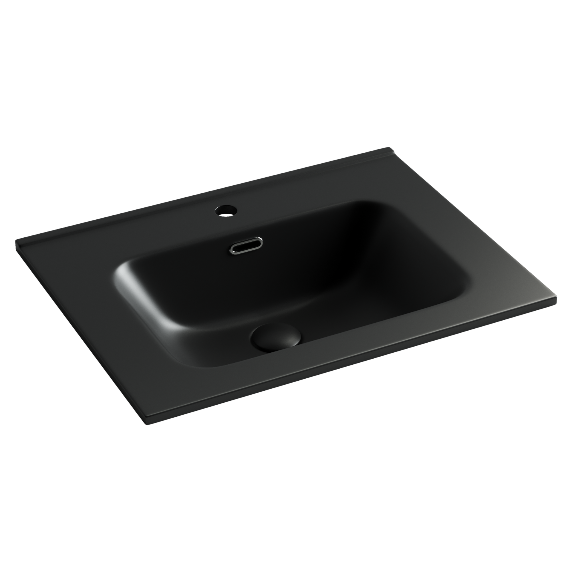 Умывальник накладной прямоугольный (цвет Черный Матовый) Element 610*465*180мм, CN7001MB
