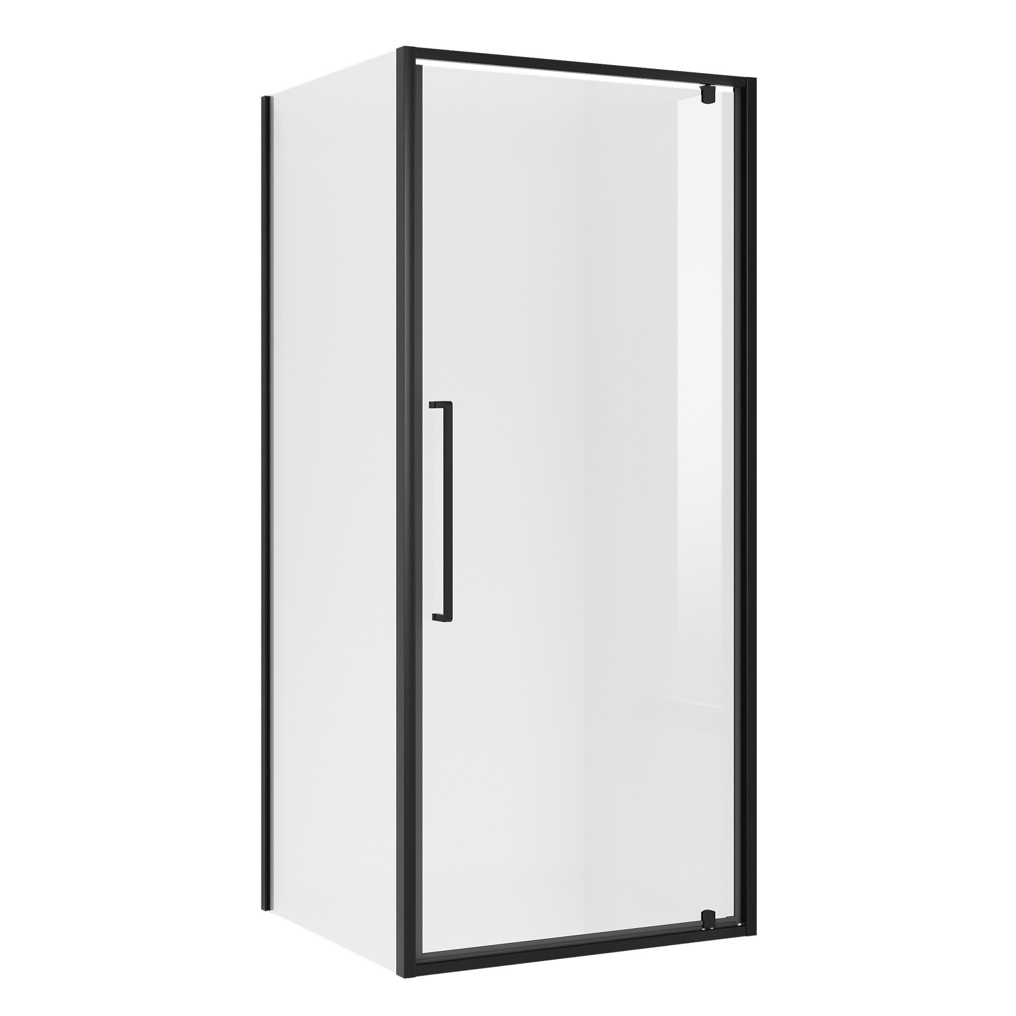 Душевое ограждение NG-85-10AB-A80B-34 (100*80*195) прямоугол,распашн,черный матов,стекло прозрачнт