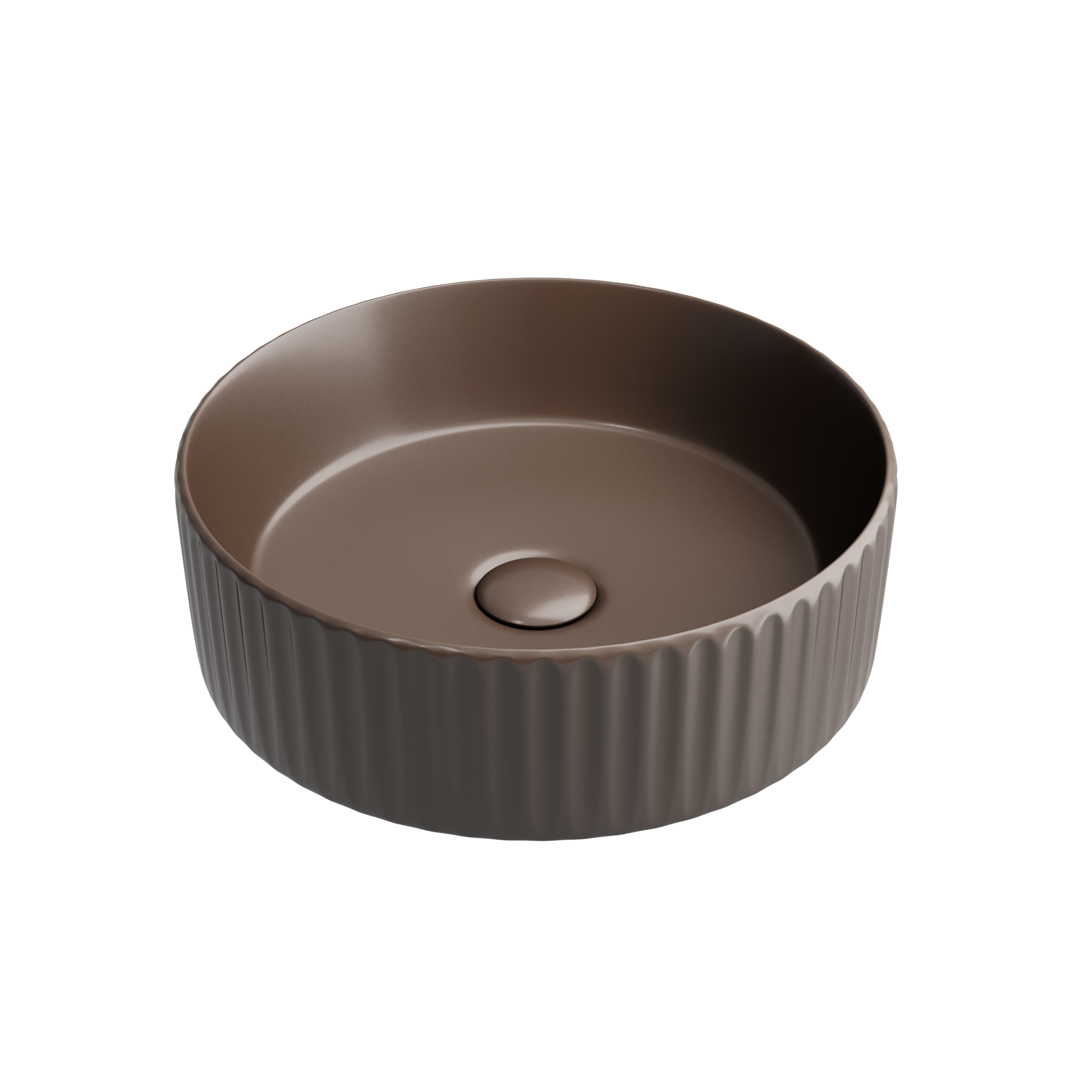 Умывальник чаша накладная круглая (цвет Темно-Коричневый Матовый) 360*360*115мм, CN6057MDB