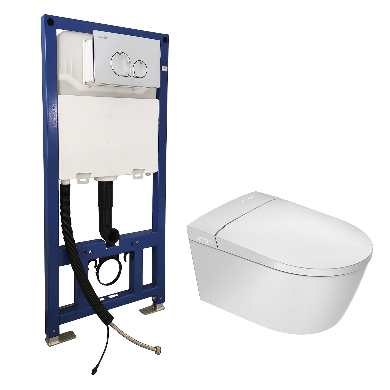 Подвесной электронный смарт унитаз с инсталляцией Swedbe SMART 0556