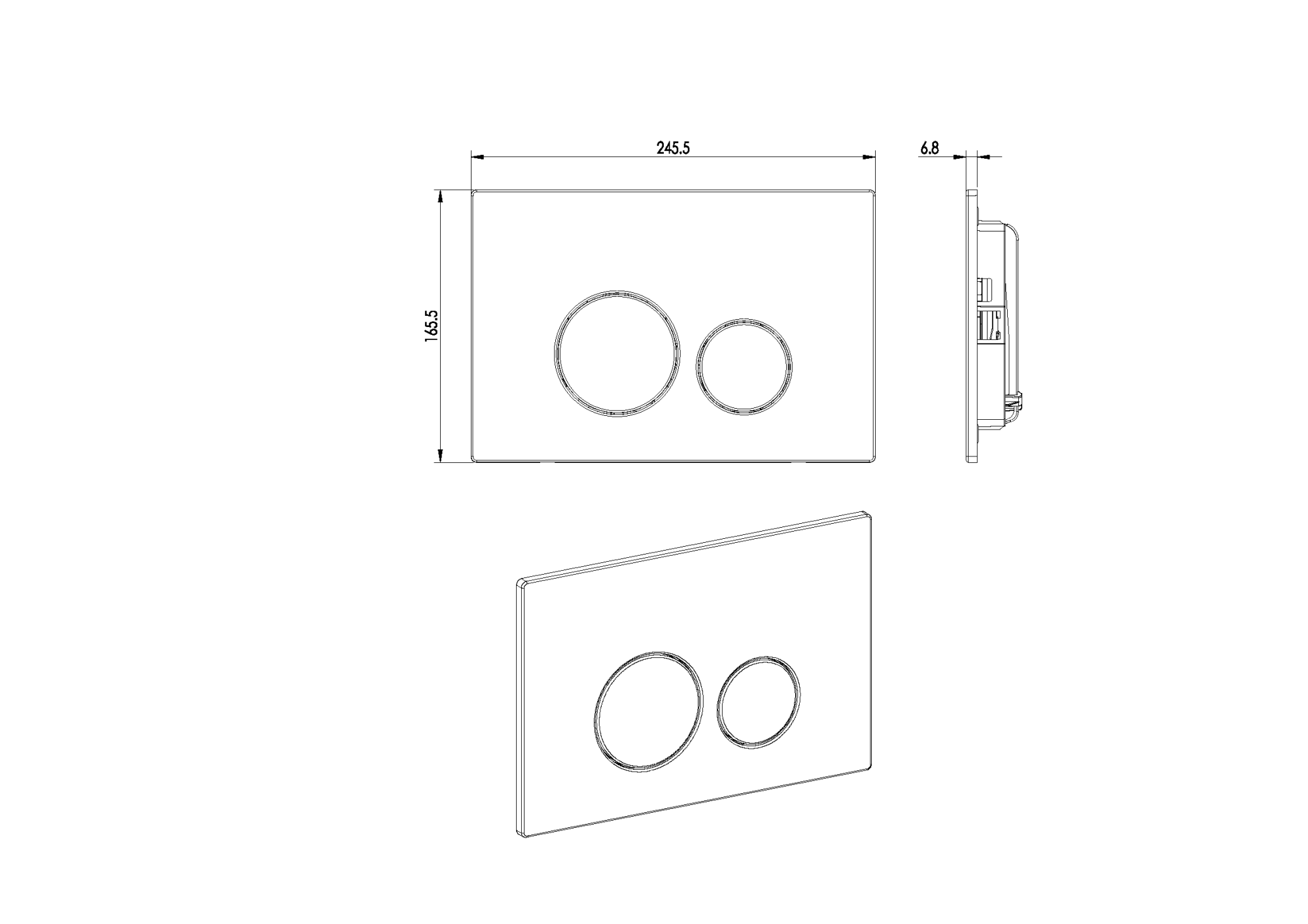 Кнопка для инсталляции, нерж.сталь BRUSHED BRONZE ультраплоская