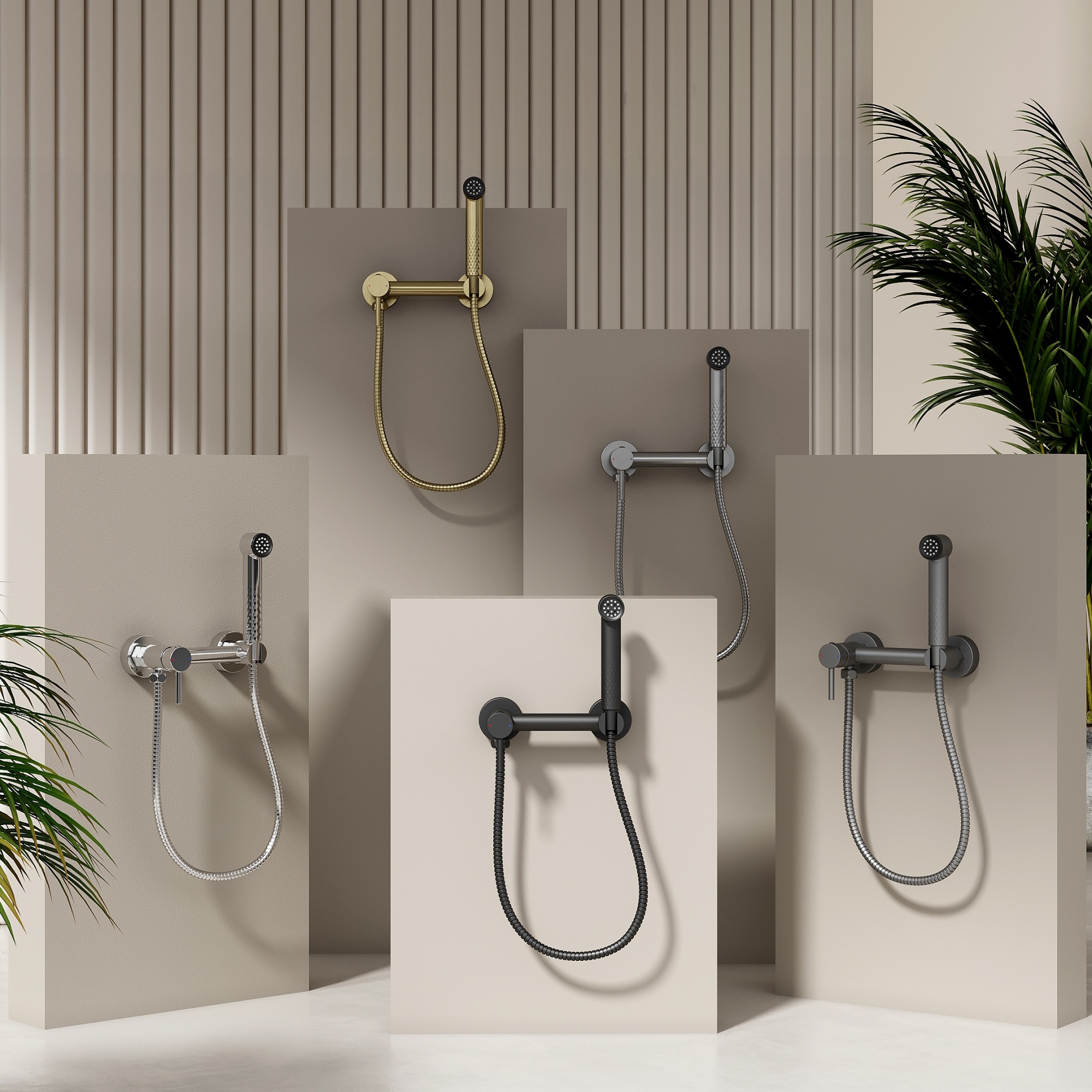 Гигиенический душ со смесителем Splenka S99.51.03, сатин золотой