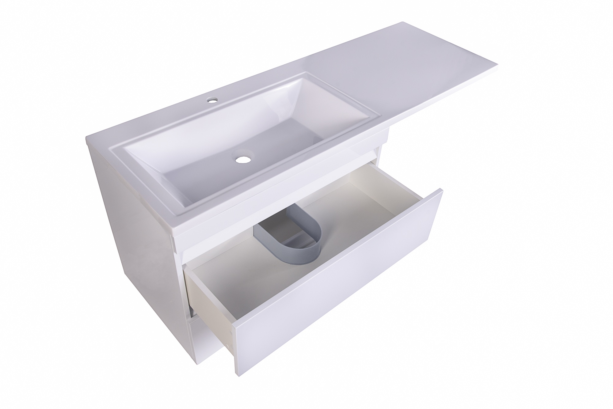 Тумба подвесная "Даллас 140", Люкс белая, PLUS, ЭМАЛЬ