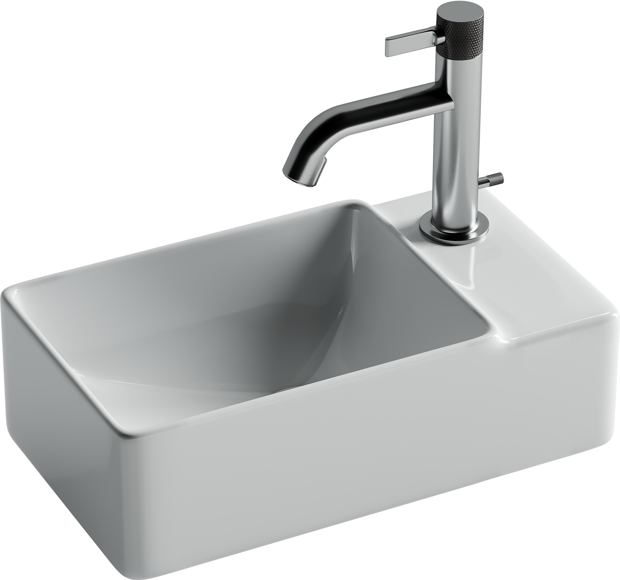 Умывальник подвесной прямоугольный (чаша слева, отверстие под смеситель справа) Element 395*220*125мм, CN5045