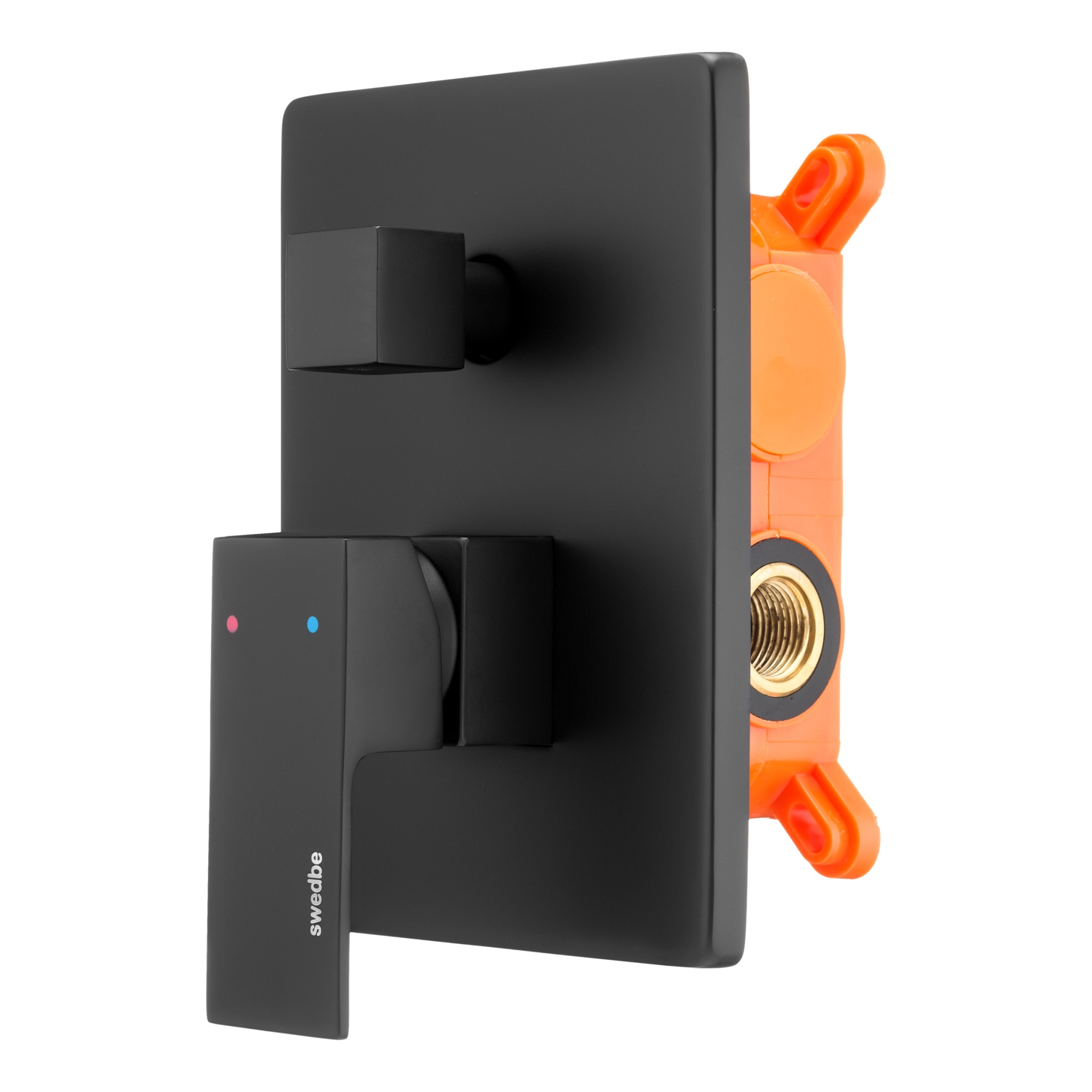 Смеситель встраиваемый подключение на 2 выхода в монтажном боксе Swedbe Platta 5519B