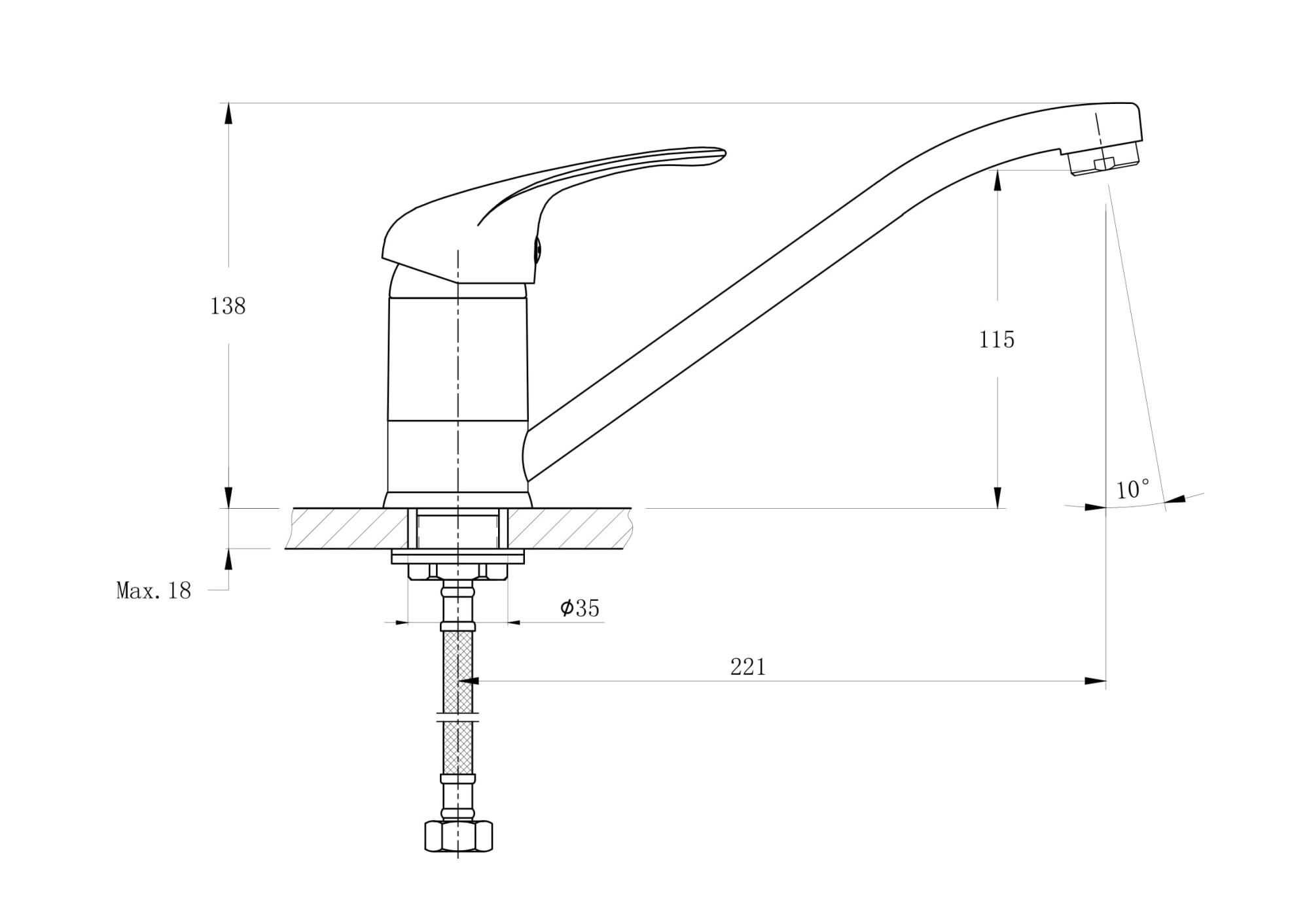 Смеситель для кухонной мойки RUSH Corsica (CO4240-27)