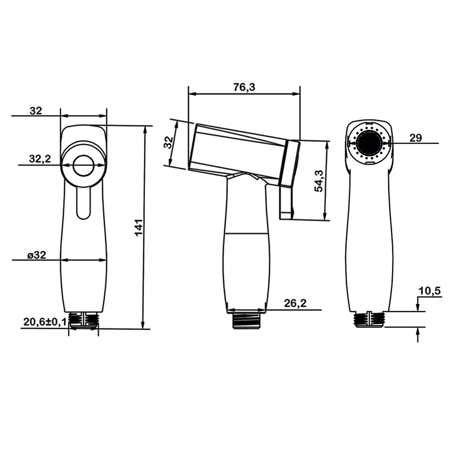 Лейка гигиеническая Swedbe Calypso 5141B