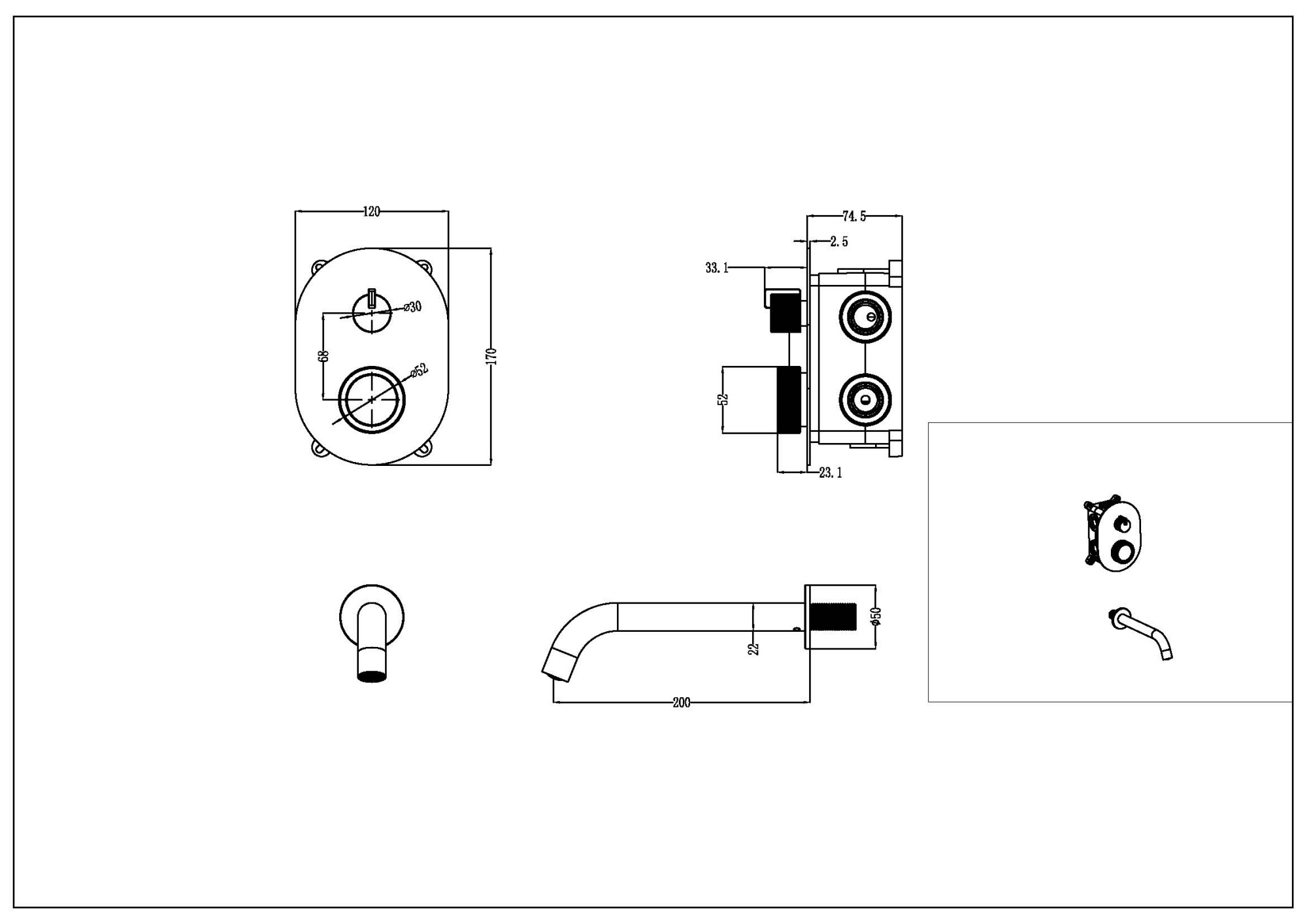 Смеситель автоматический встроенный TECH Copper Brushed