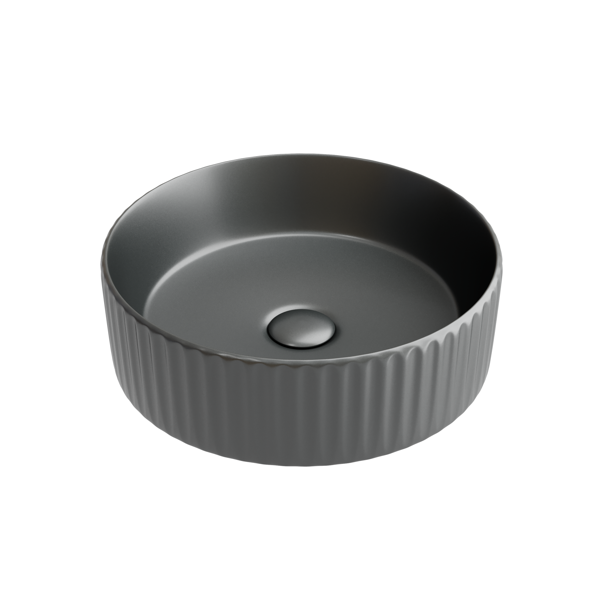 Умывальник чаша накладная круглая (цвет Темный Антрацит Матовый) Element 360*360*115мм, CN6057MDH