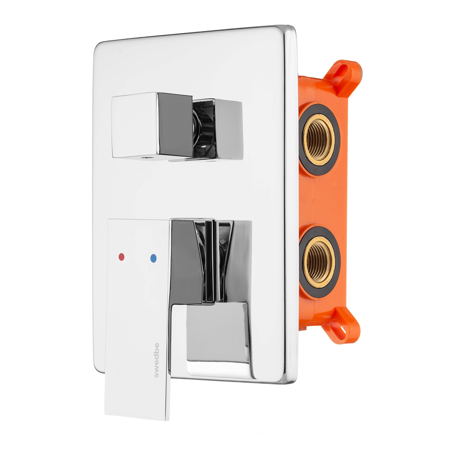 Смеситель встраиваемый подключение на 3 выхода в монтажном боксе Swedbe Platta 5520