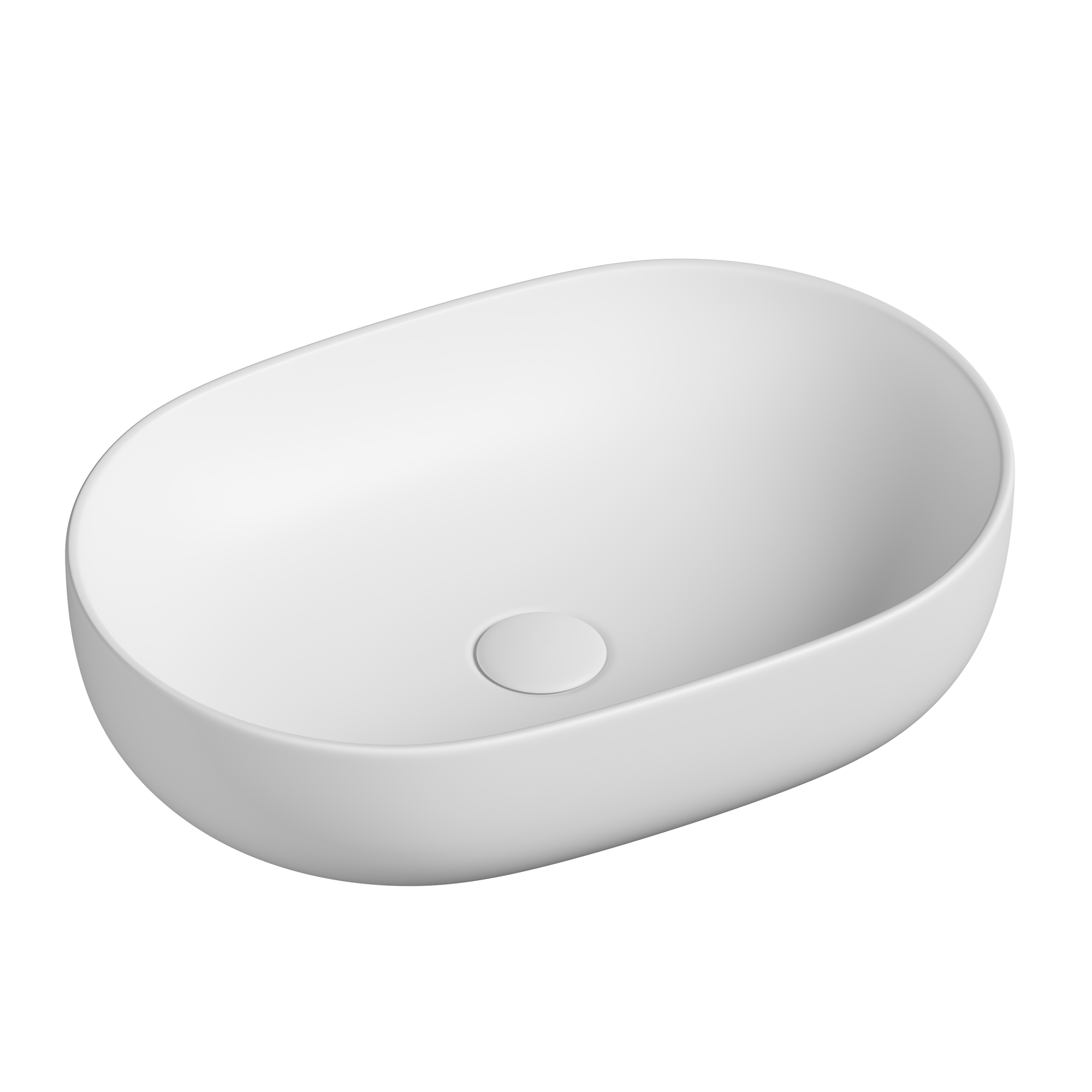 Умывальник чаша накладная овальная (цвет Белый Матовый) Element 600*415*135мм, CN6047MW