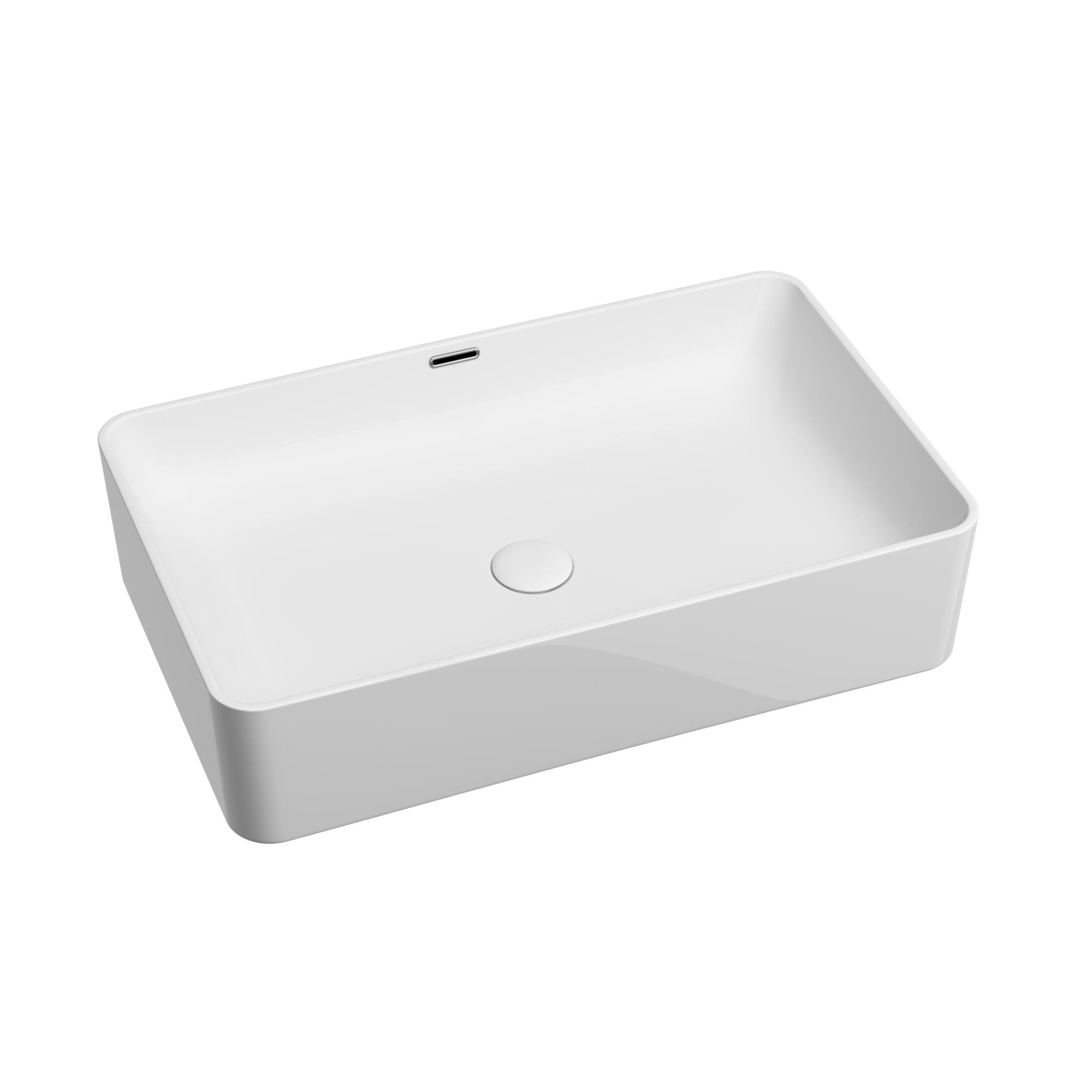 Умывальник чаша накладная прямоугольная со сливом переливом Element 605*385*140мм, CN6065