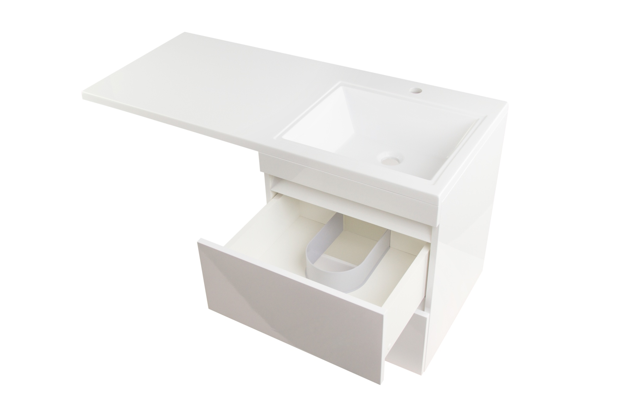 Тумба подвесная "Даллас 110", Люкс белая, PLUS, ЭМАЛЬ