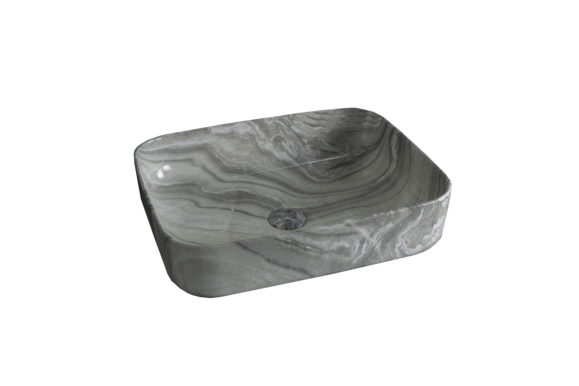 Раковина Gid Mnc597 54458 накладная под камень глянцевая 50x39x13