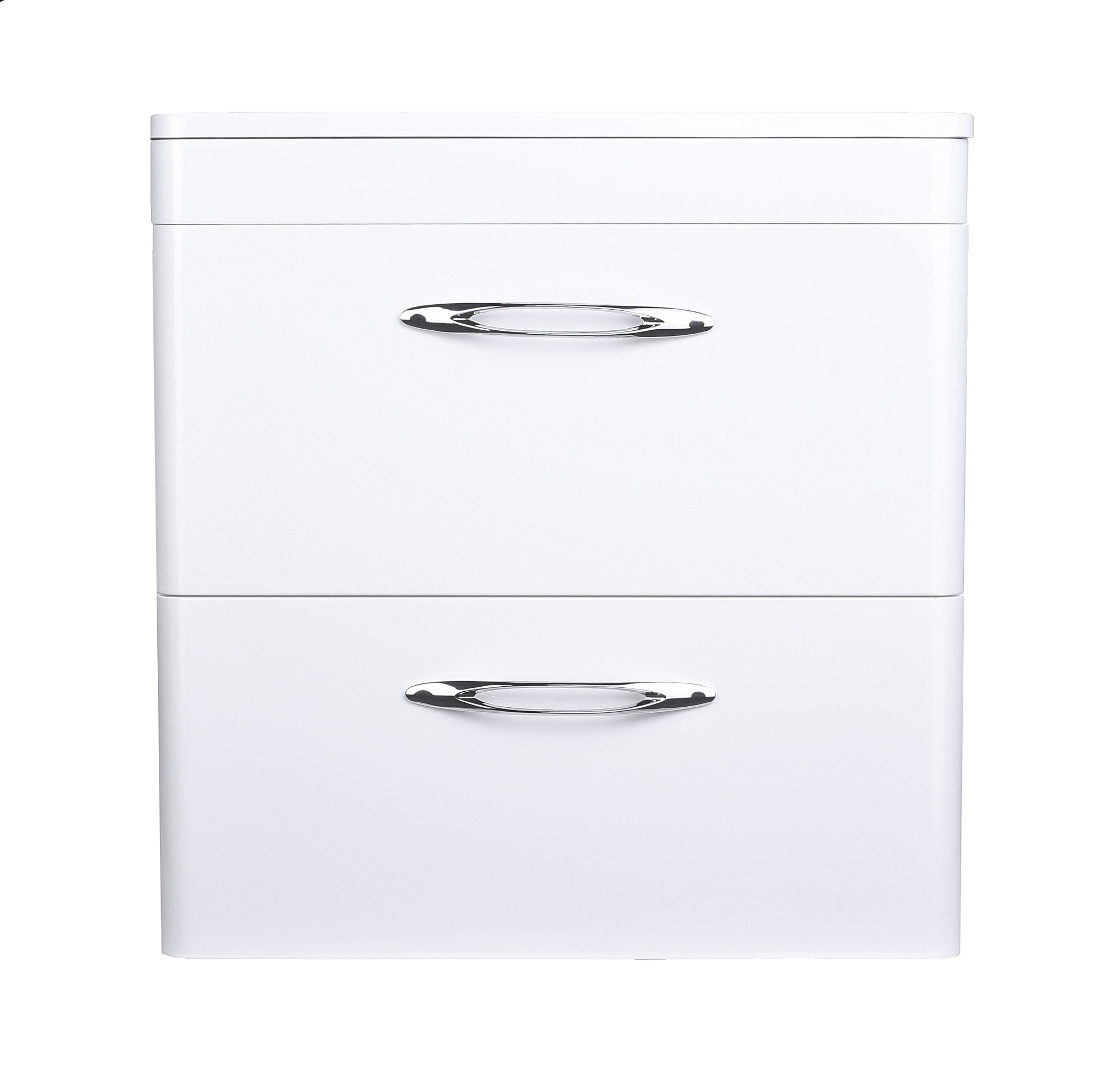 Тумба подвесная "Каре 60" (2 ящ.) Люкс белая, PLUS