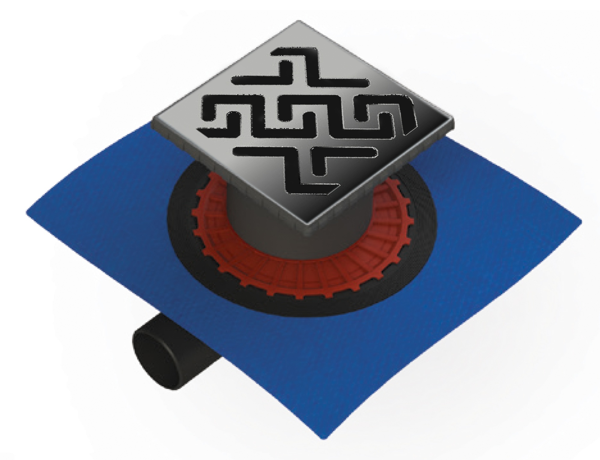 Душевой трап BERGES Wasserhaus ZENTRUM Antik 150х150 090365