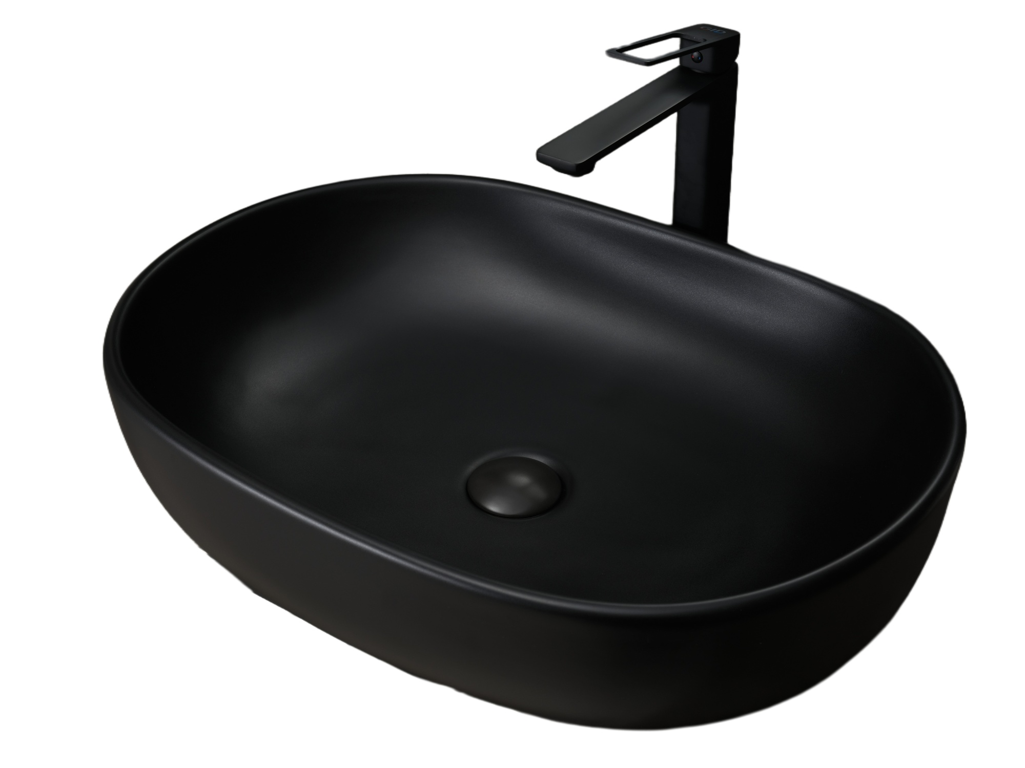 Раковина Gid Bm9026a 53369 накладная черная матовая 60x40x15