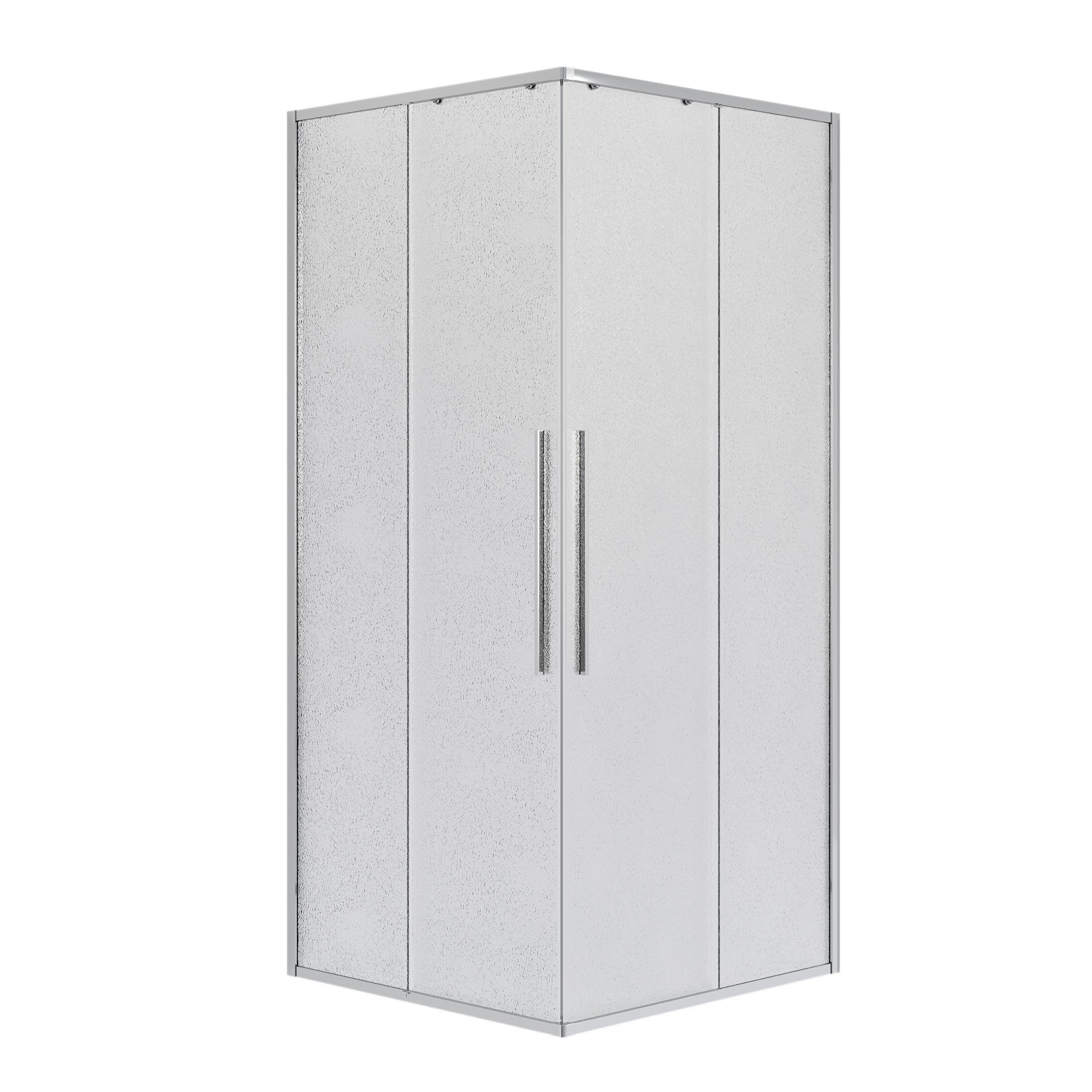 Душевое ограждение NG-3622-34 (80*80*195) квадрат, раздвижная, хром, стекло шиншилла