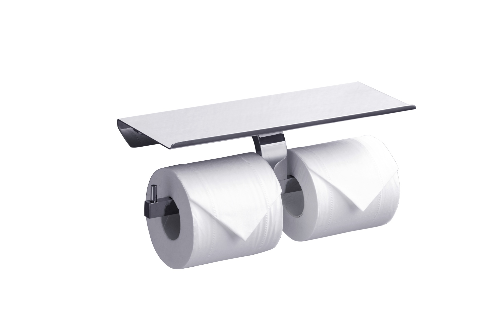 Держатель туалетной бумаги двойной с полкой RUSH Edge (ED77142B)
