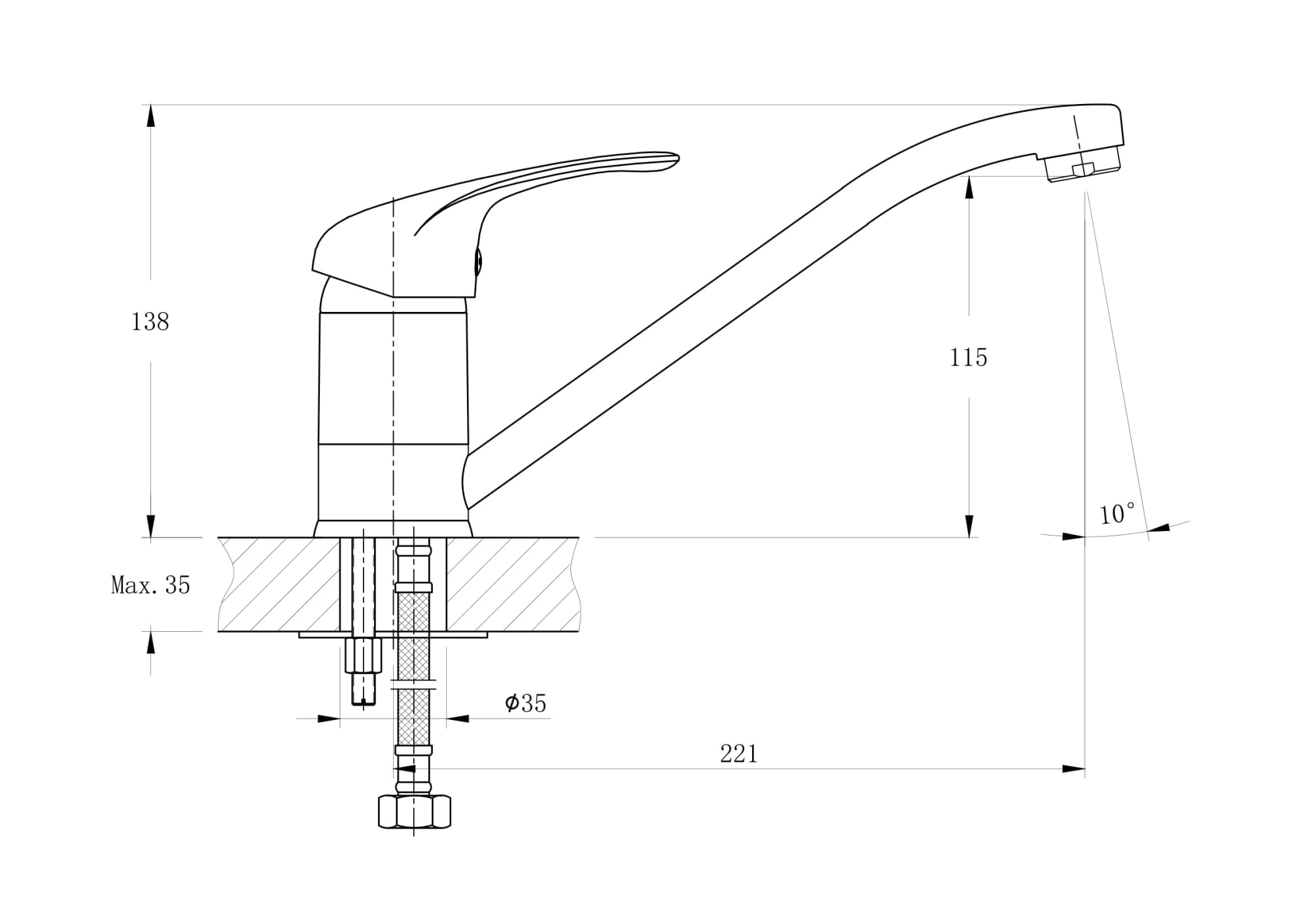 Смеситель для кухонной мойки RUSH Corsica (CO4240-28)