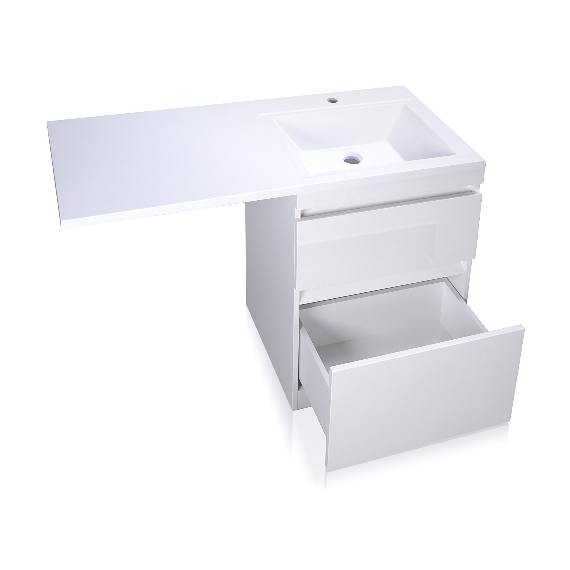 Тумба напольная "Даллас 120", Люкс белая, PLUS, ЭМАЛЬ