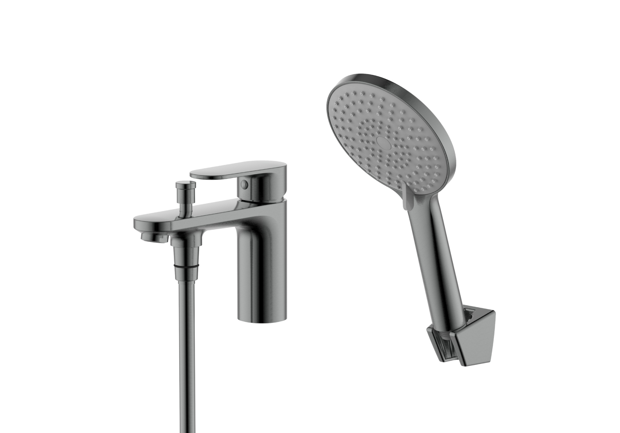 Cмеситель Aquatek НИКА врезной на борт ванны на 1 отв.          AQ1844BGM     оружейная сталь