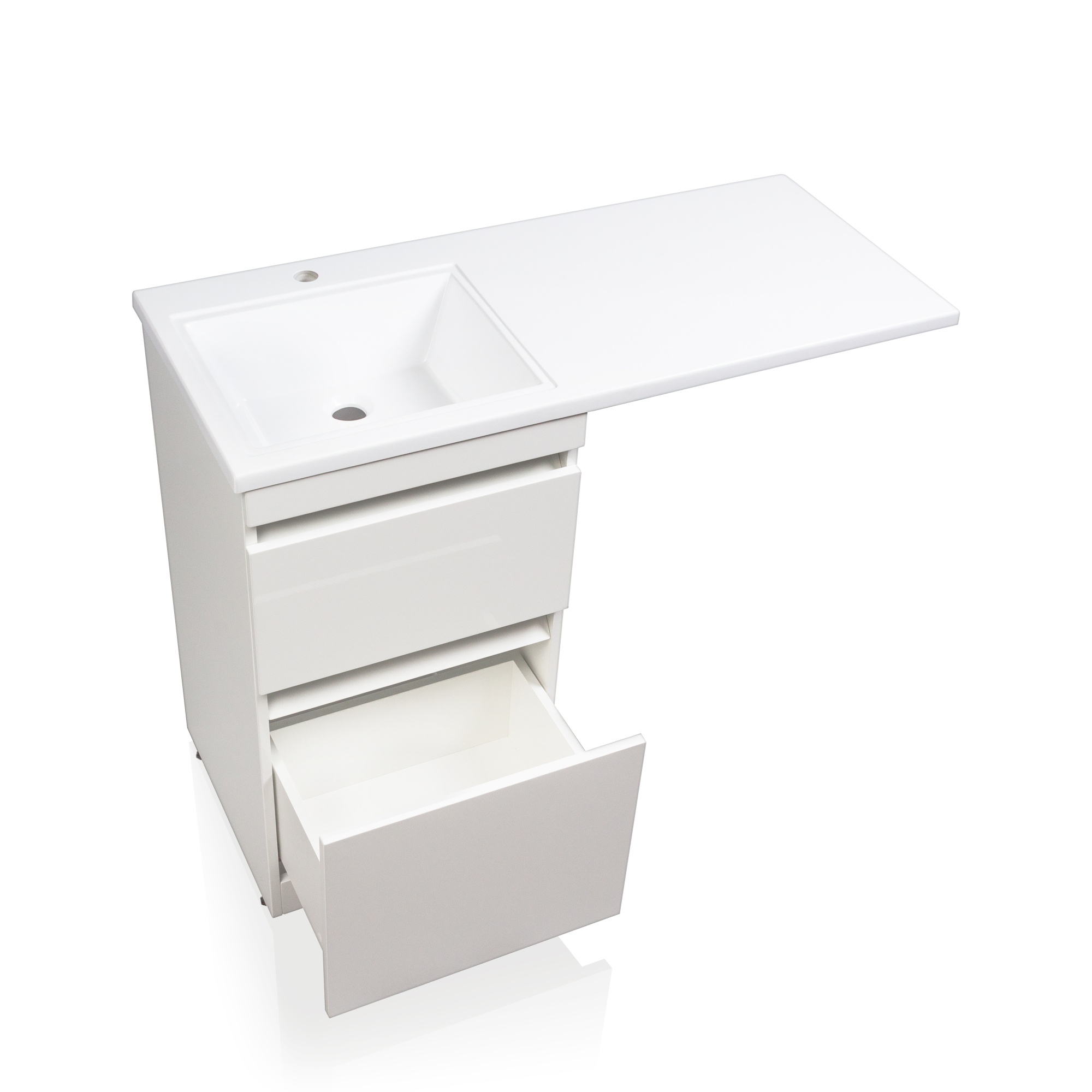 Тумба напольная "Даллас 110", Люкс белая, PLUS, ЭМАЛЬ