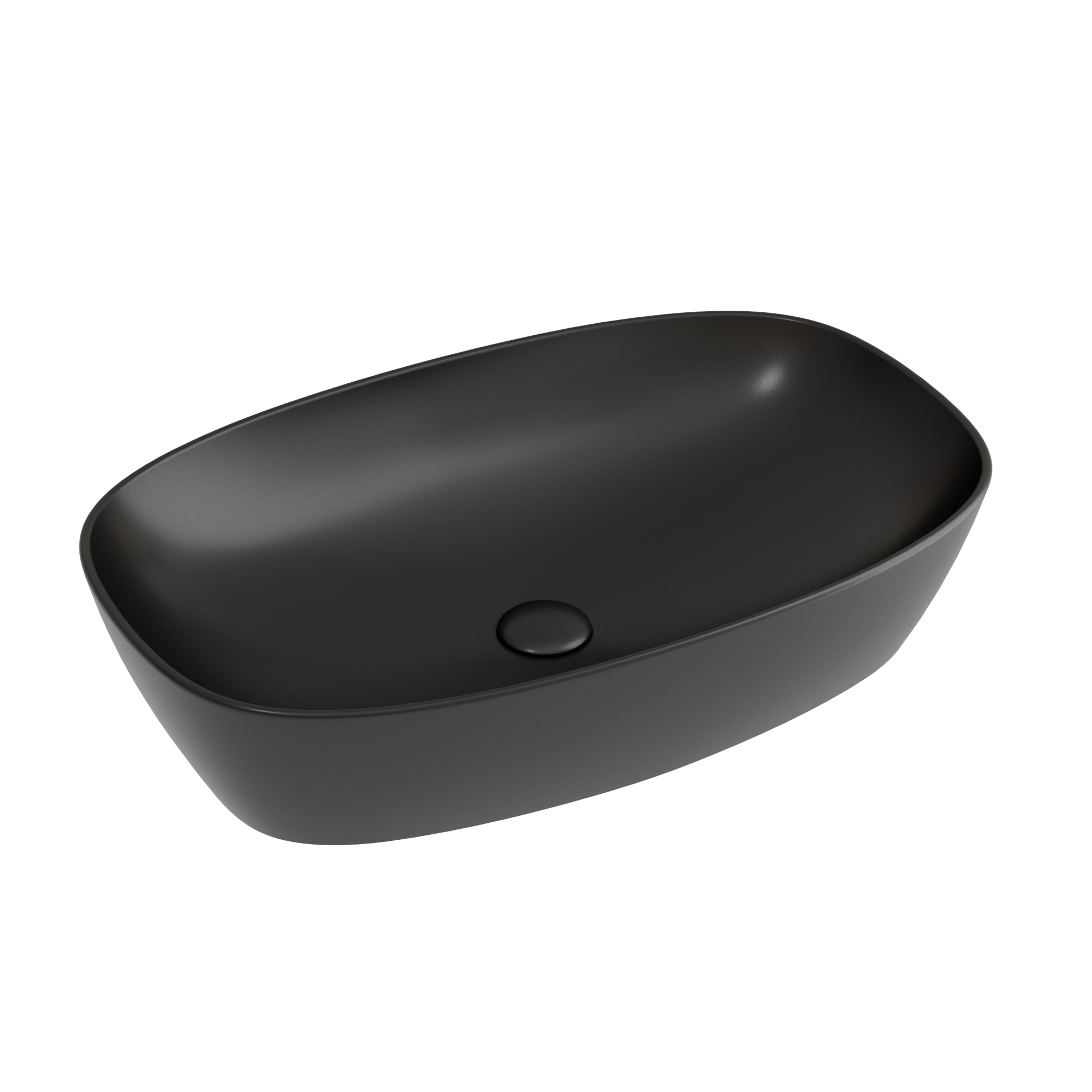 Умывальник чаша накладная овальная (цвет Черный Матовый) Element 600*380*138мм, CN6049MB