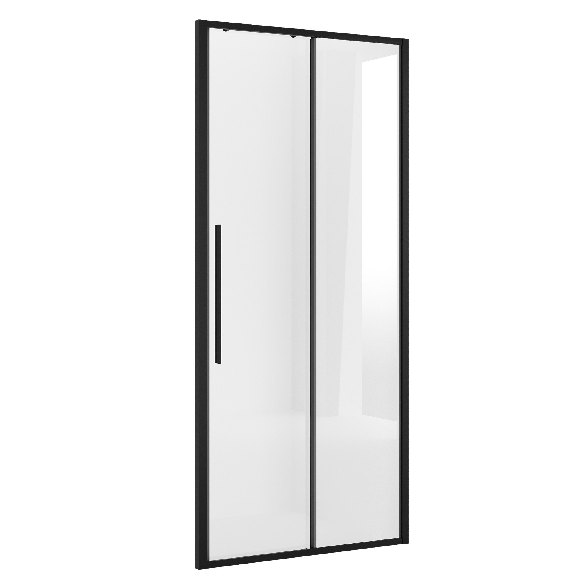 Дверь в нишу NG-84-10AB (100*195) черный матовый, стекло прозрачное