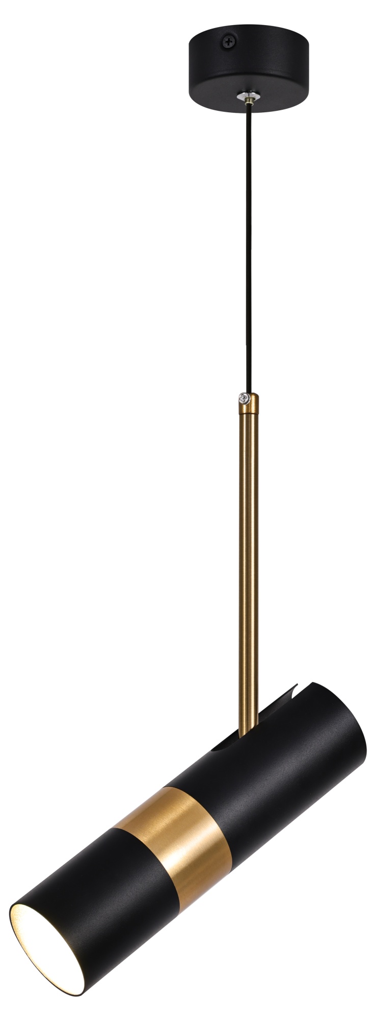 Светильник подвесной потолочный PL33 BK/GD MR16 GU10 цилиндр черный, золото