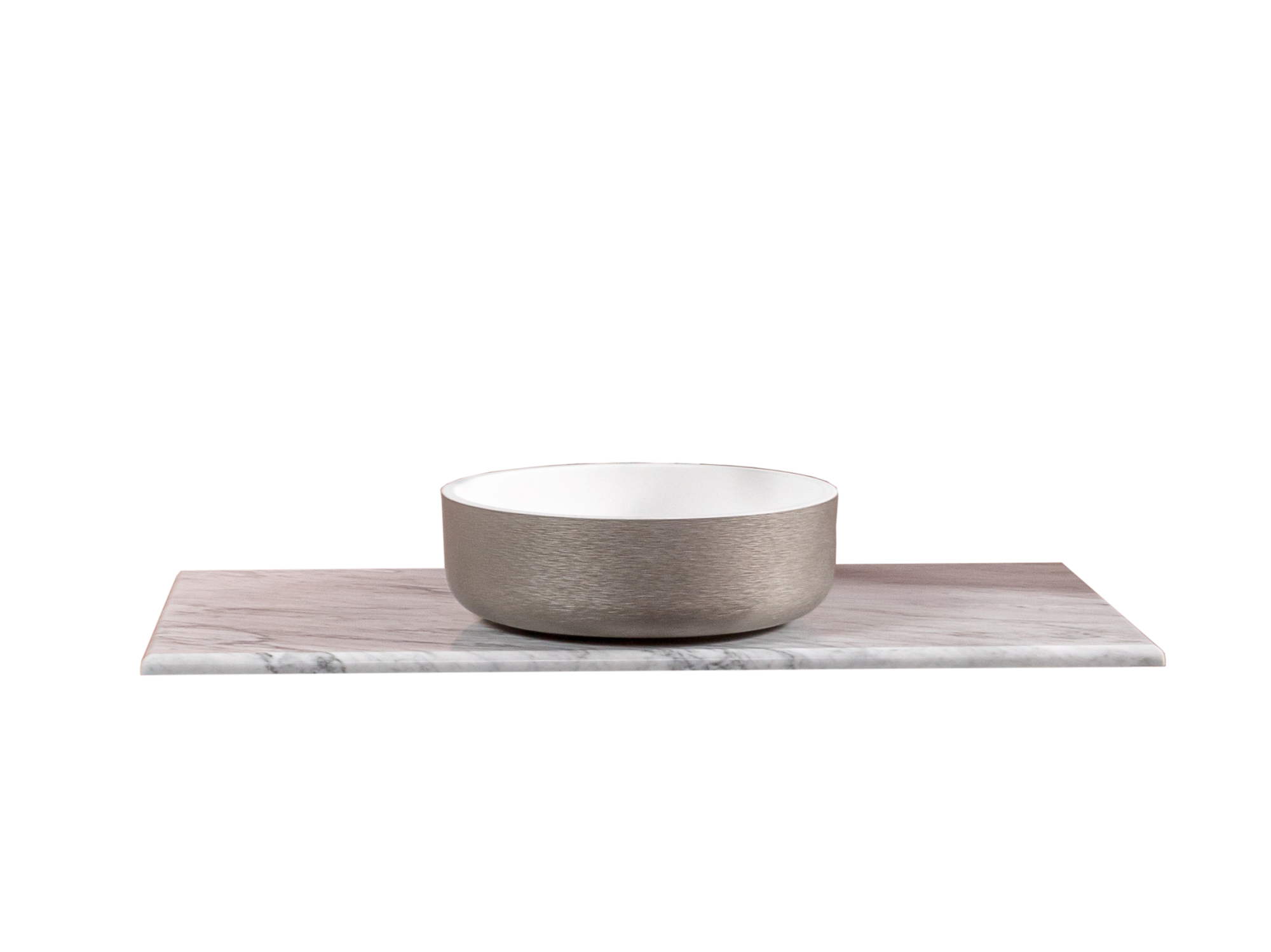 Столешница мрамор 101см Bianca Carrera под накладную раковину смесак сзади