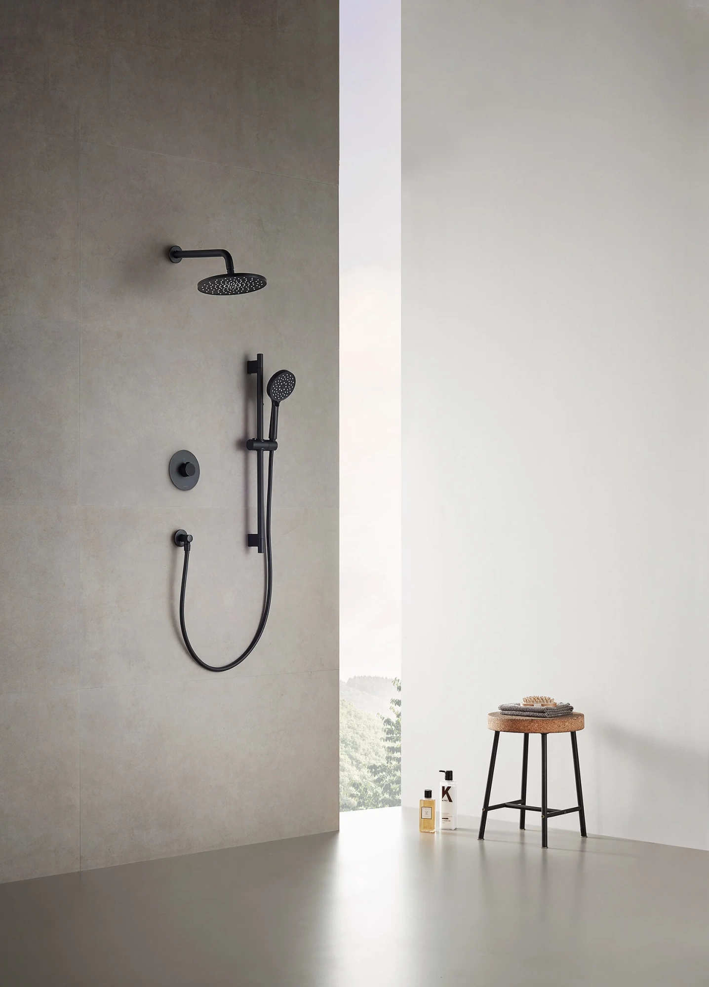 Душевой комплект Arrow AG3732MB-1 c внутренней частью, черный матовый