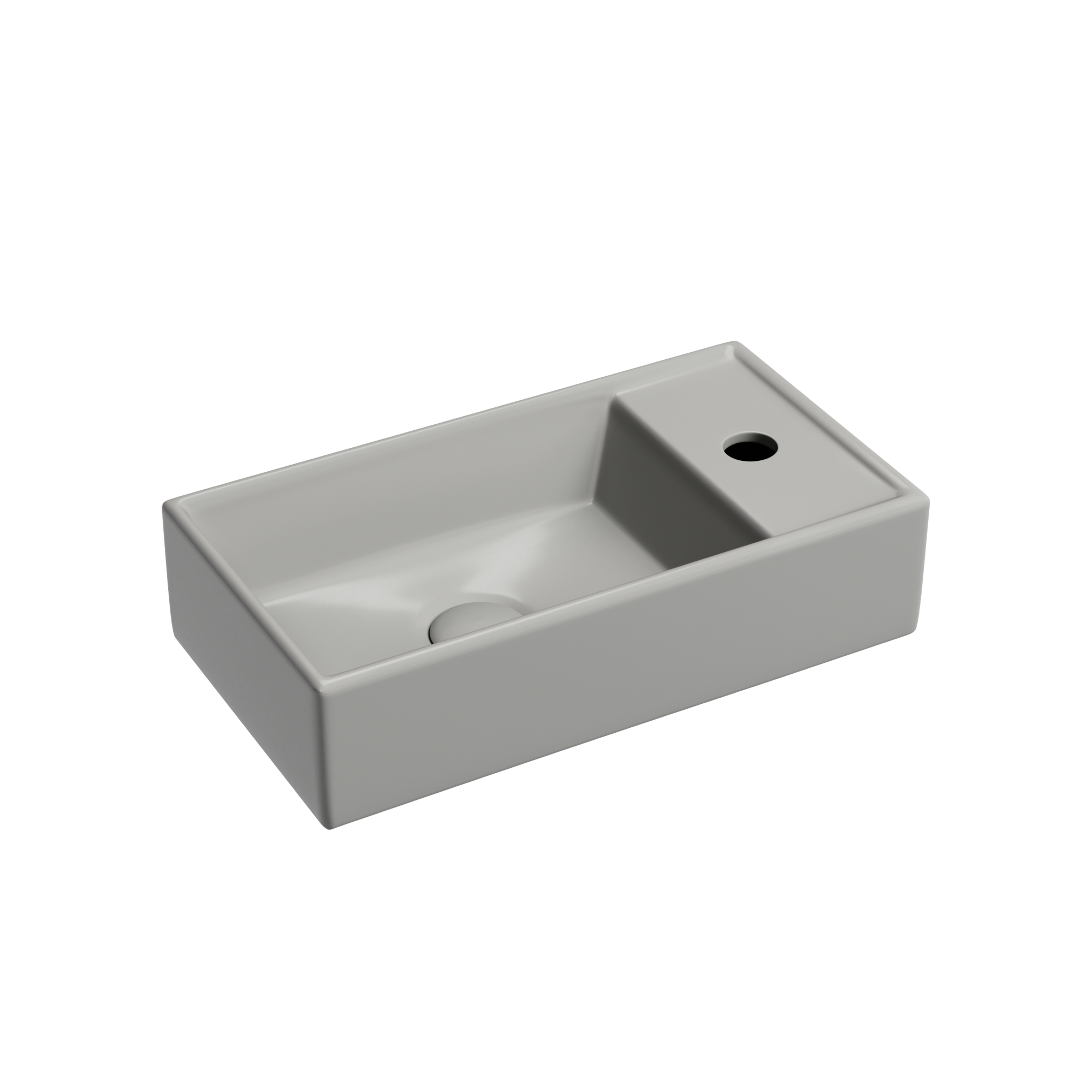 Умывальник подвесной прямоугольный (чаша слева, отверстие под смеситель справа) цвет антрацит матовый Element 407*217*100, CN6051LMH