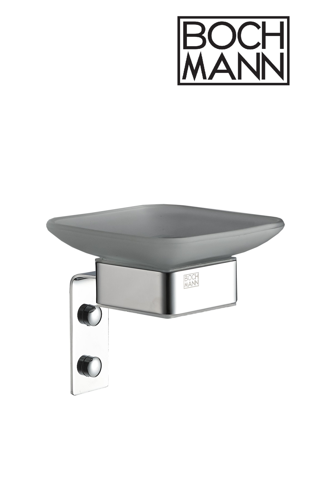 Мыльница CR-D01-04 стеклянная с держателем из нержавеющей стали BOCH MANN, цвет хром