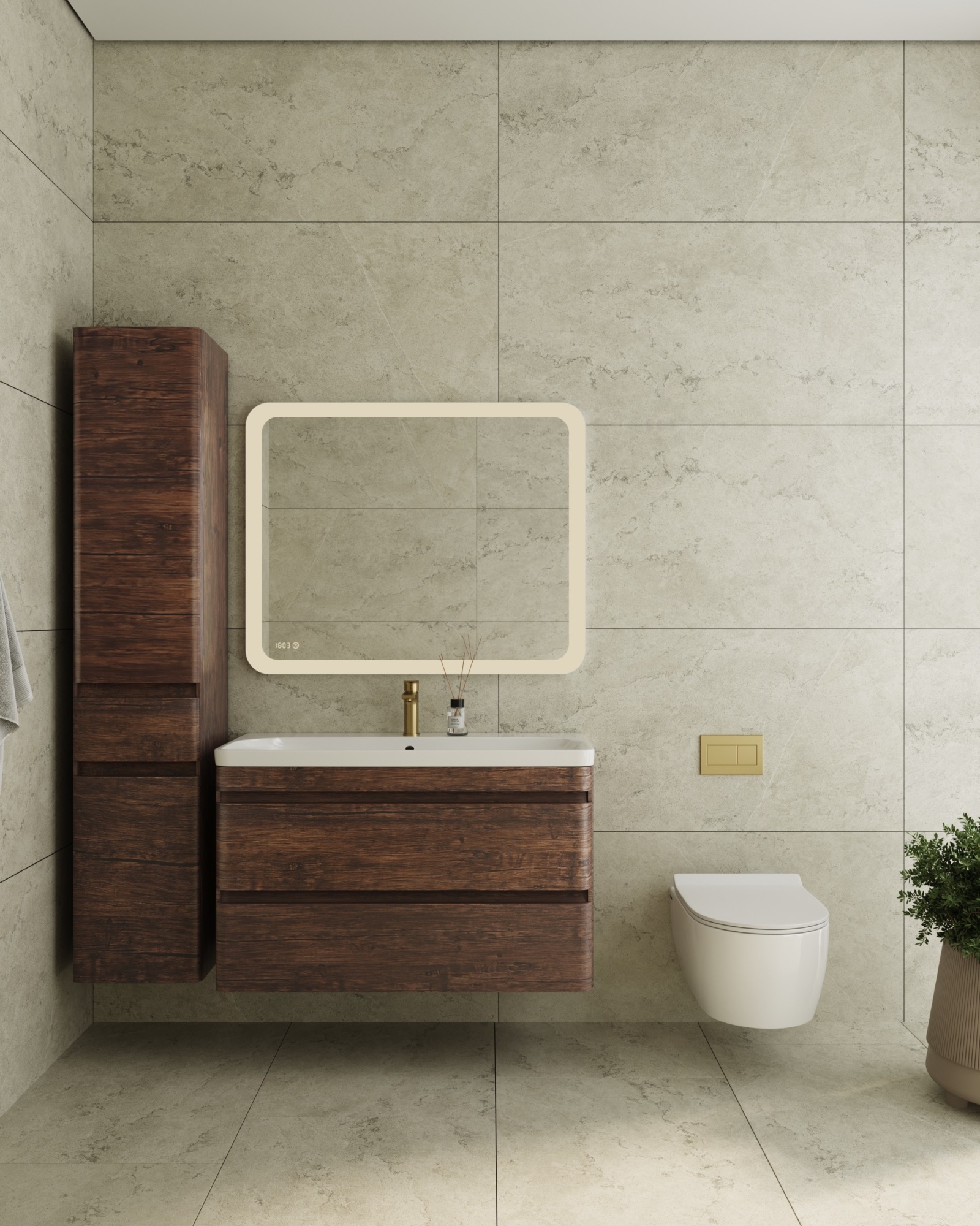 Тумба подвесная "Атлантика 100", Люкс старое дерево, PLUS